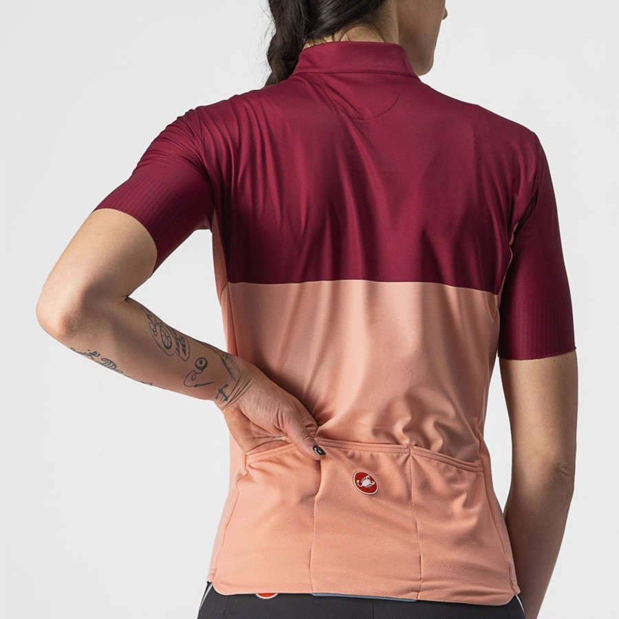 Castelli VELOCISSIMA Jersey Dames Roze Bordeaux | MJF712950