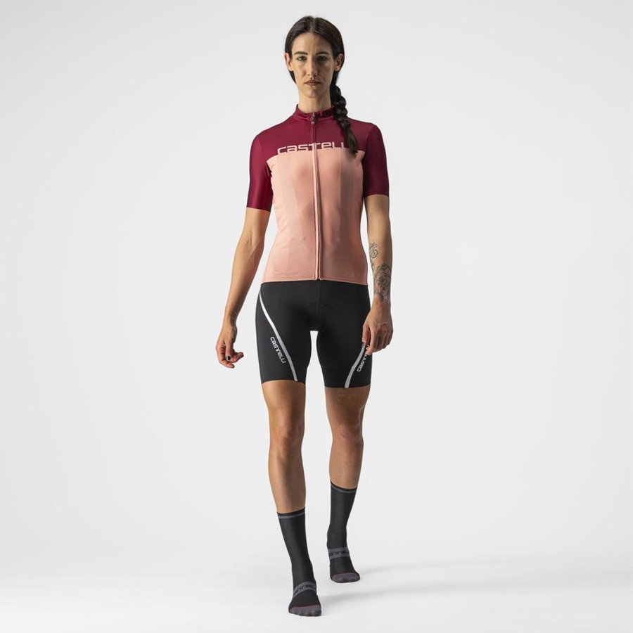 Castelli VELOCISSIMA Jersey Dames Roze Bordeaux | MJF712950