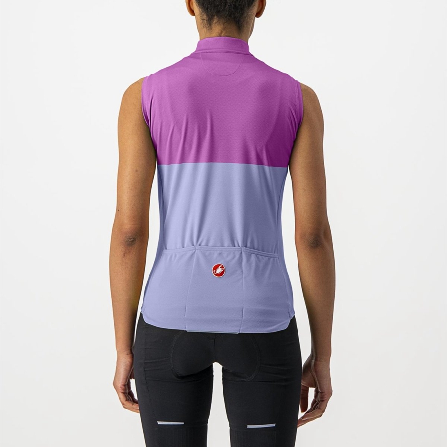 Castelli VELOCISSIMA SLEEVELESS Jersey Dames Paars Wit | GNK106329