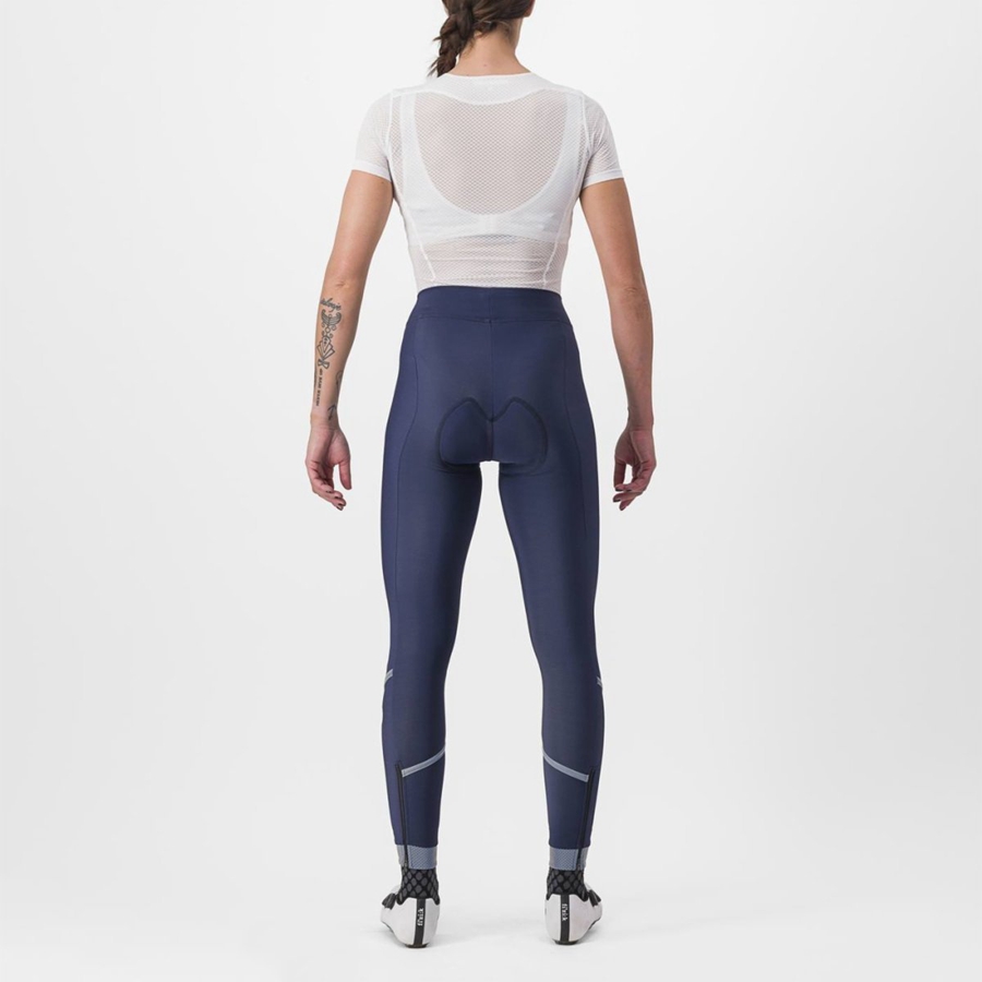 Castelli VELOCISSIMA THERMAL Leggings Dames Blauw Zilver | LCQ619805