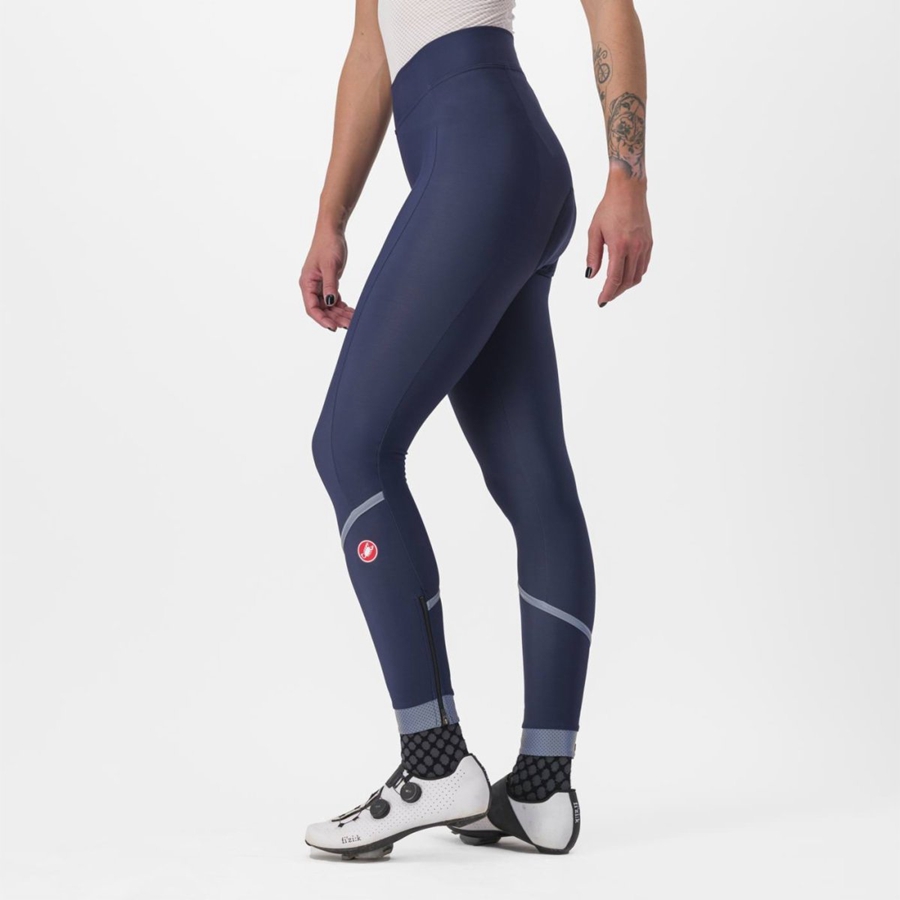 Castelli VELOCISSIMA THERMAL Leggings Dames Blauw Zilver | LCQ619805