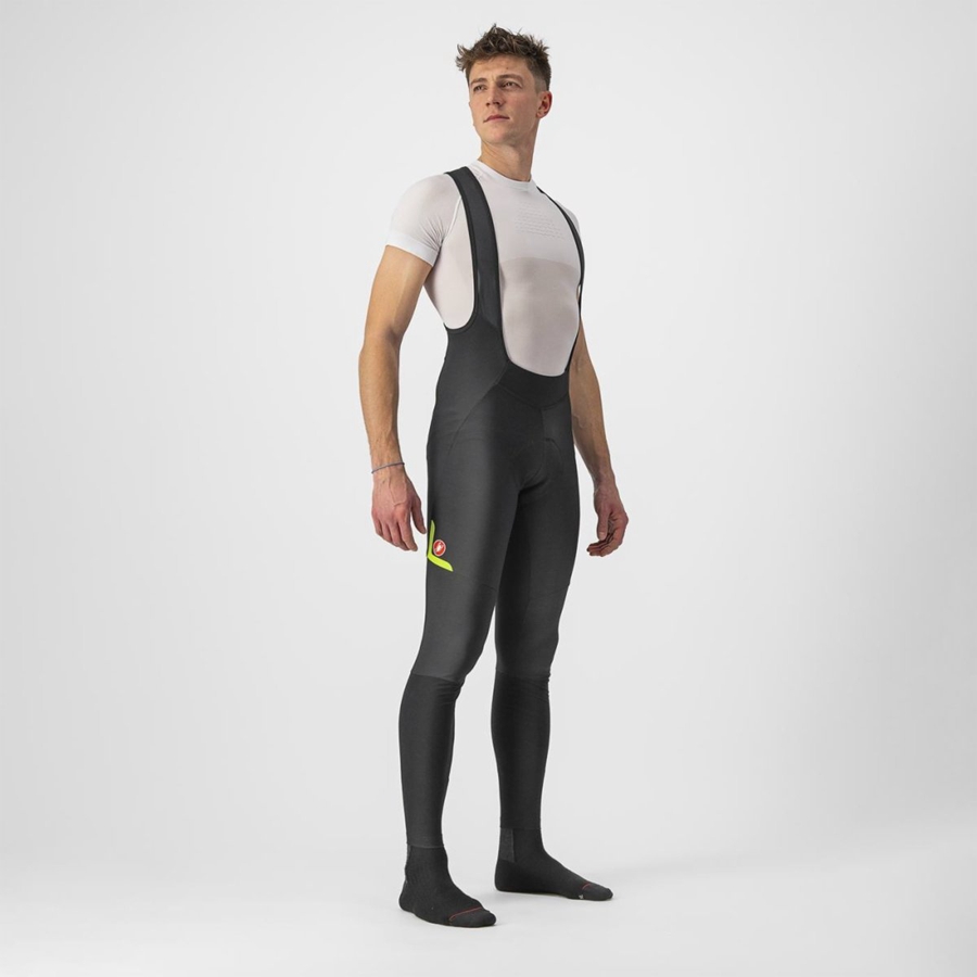 Castelli VELOCISSIMO 5 Panty Met Slabbetje Heren Zwart Lichtgroen | SBM134567