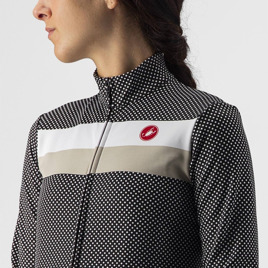 Castelli VOLARE LS Jersey Dames Zwart Wit | MLE846957