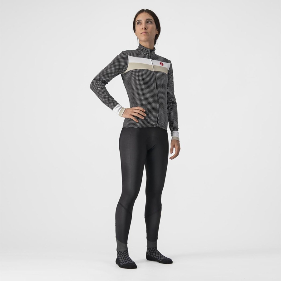 Castelli VOLARE LS Jersey Dames Zwart Wit | MLE846957